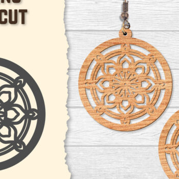 Intra απο ξύλο plywood Χρώμα wenge 3mm-4mm πάχος - Σκουλαρίκια Mandala Lasercut BNDLES Δίασταση 3x3 cm INTRAFABR-108567599 - Image 7