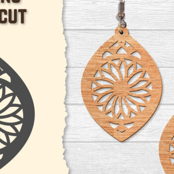 Intra απο ξύλο plywood  Χρώμα wenge 3mm-4mm πάχος - Σκουλαρίκια Mandala Lasercut BNDLES Δίασταση 3x3 cm INTRAFABR-108567632 - Image 2