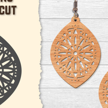 Intra απο ξύλο plywood  Χρώμα wenge 3mm-4mm πάχος - Σκουλαρίκια Mandala Lasercut BNDLES Δίασταση 3x3 cm INTRAFABR-108567632 - Image 4