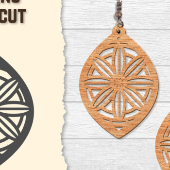 Intra απο ξύλο plywood  Χρώμα wenge 3mm-4mm πάχος - Σκουλαρίκια Mandala Lasercut BNDLES Δίασταση 3x3 cm INTRAFABR-108567632 - Image 5