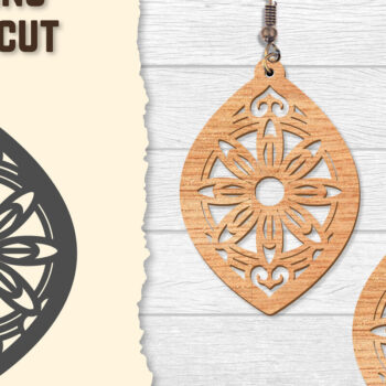 Intra απο ξύλο plywood  Χρώμα wenge 3mm-4mm πάχος - Σκουλαρίκια Mandala Lasercut BNDLES Δίασταση 3x3 cm INTRAFABR-108567632 - Image 6