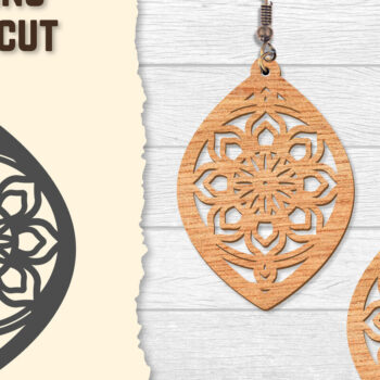 Intra απο ξύλο plywood  Χρώμα wenge 3mm-4mm πάχος - Σκουλαρίκια Mandala Lasercut BNDLES Δίασταση 3x3 cm INTRAFABR-108567632 - Image 7