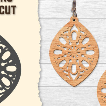 Intra απο ξύλο plywood  Χρώμα wenge 3mm-4mm πάχος - Σκουλαρίκια Mandala Lasercut BNDLES Δίασταση 3x3 cm INTRAFABR-108567632 - Image 9