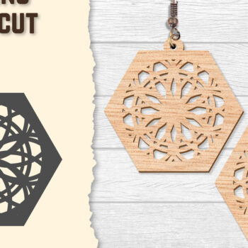Intra απο ξύλο plywood  Χρώμα wenge 3mm-4mm πάχος - Σκουλαρίκια Mandala Lasercut BNDLES Δίασταση 3x3 cm INTRAFABR-108568324 - Image 3