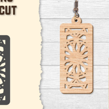 Intra απο ξύλο plywood  Χρώμα wenge 3mm-4mm πάχος - Σκουλαρίκια Mandala Lasercut BNDLES Δίασταση 3x3 cm INTRAFABR-108568399 - Image 3