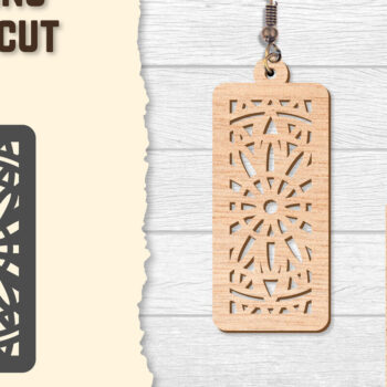 Intra απο ξύλο plywood  Χρώμα wenge 3mm-4mm πάχος - Σκουλαρίκια Mandala Lasercut BNDLES Δίασταση 3x3 cm INTRAFABR-108568399 - Image 4