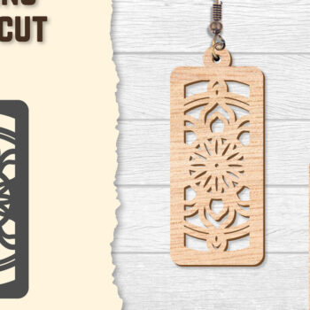 Intra απο ξύλο plywood  Χρώμα wenge 3mm-4mm πάχος - Σκουλαρίκια Mandala Lasercut BNDLES Δίασταση 3x3 cm INTRAFABR-108568399 - Image 7