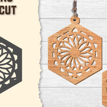Intra απο ξύλο plywood  Χρώμα wenge 3mm-4mm πάχος - Σκουλαρίκια Mandala Lasercut BNDLES Δίασταση 3x3 cm INTRAFABR-108656307 - Image 2