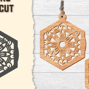 Intra απο ξύλο plywood  Χρώμα wenge 3mm-4mm πάχος - Σκουλαρίκια Mandala Lasercut BNDLES Δίασταση 3x3 cm INTRAFABR-108656307 - Image 6