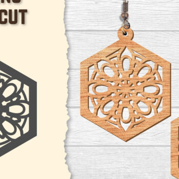 Intra απο ξύλο plywood  Χρώμα wenge 3mm-4mm πάχος - Σκουλαρίκια Mandala Lasercut BNDLES Δίασταση 3x3 cm INTRAFABR-108656307 - Image 9