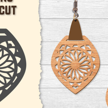 Intra απο ξύλο plywood Χρώμα wenge 3mm-4mm πάχος - Σκουλαρίκια Mandala Lasercut BNDLES Δίασταση 3x3 cm INTRAFABR-108656400 - Image 2