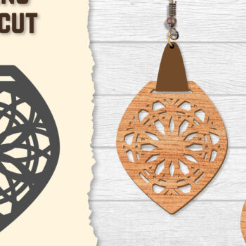 Intra απο ξύλο plywood Χρώμα wenge 3mm-4mm πάχος - Σκουλαρίκια Mandala Lasercut BNDLES Δίασταση 3x3 cm INTRAFABR-108656400 - Image 3