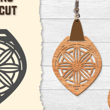 Intra απο ξύλο plywood Χρώμα wenge 3mm-4mm πάχος - Σκουλαρίκια Mandala Lasercut BNDLES Δίασταση 3x3 cm INTRAFABR-108656400 - Image 5