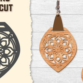 Intra απο ξύλο plywood Χρώμα wenge 3mm-4mm πάχος - Σκουλαρίκια Mandala Lasercut BNDLES Δίασταση 3x3 cm INTRAFABR-108656400 - Image 7