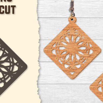 Intra απο ξύλο plywood  Χρώμα wenge 3mm-4mm πάχος - Σκουλαρίκια Mandala Lasercut BNDLES Δίασταση 3x3 cm INTRAFABR-108656419 - Image 3