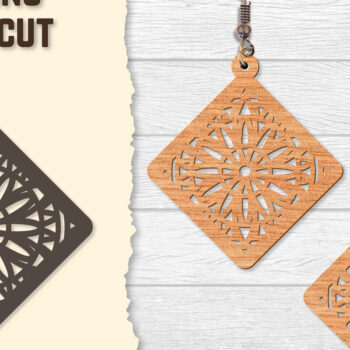 Intra απο ξύλο plywood  Χρώμα wenge 3mm-4mm πάχος - Σκουλαρίκια Mandala Lasercut BNDLES Δίασταση 3x3 cm INTRAFABR-108656419 - Image 4