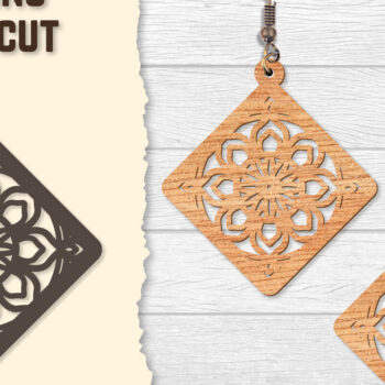 Intra απο ξύλο plywood  Χρώμα wenge 3mm-4mm πάχος - Σκουλαρίκια Mandala Lasercut BNDLES Δίασταση 3x3 cm INTRAFABR-108656419 - Image 7