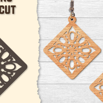 Intra απο ξύλο plywood  Χρώμα wenge 3mm-4mm πάχος - Σκουλαρίκια Mandala Lasercut BNDLES Δίασταση 3x3 cm INTRAFABR-108656419 - Image 9