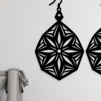 Intra απο ξύλο plywood Χρώμα wenge 3mm-4mm πάχος - Σκουλαρίκι ός τοίχος κομμένο με λέιζερ Δίασταση 3x3 cm INTRAFABR-108054282 - Image 3