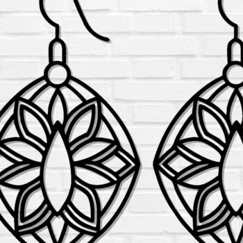 Intra απο ξύλο plywood  Χρώμα wenge 3mm-4mm πάχος - Σκουλαρίκια ά Αρχεία Τέχνης Τοίχου με Λέιζερ Δίασταση 3x3 cm INTRAFABR-108733721 - Image 1