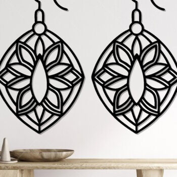 Intra απο ξύλο plywood  Χρώμα wenge 3mm-4mm πάχος - Σκουλαρίκια ά Αρχεία Τέχνης Τοίχου με Λέιζερ Δίασταση 3x3 cm INTRAFABR-108733721 - Image 2