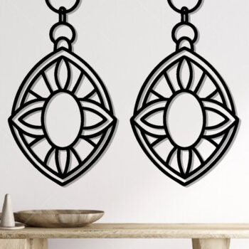 Intra απο ξύλο plywood Χρώμα wenge 3mm-4mm πάχος - Σκουλαρίκια ά Αρχεία Τέχνης Τοίχου με Λέιζερ Δίασταση 3x3 cm INTRAFABR-108867614 - Image 2