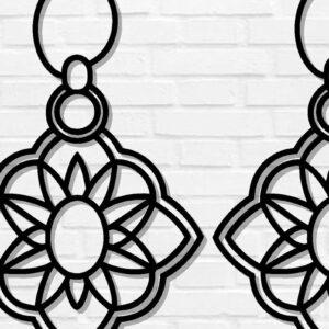 Intra απο ξύλο plywood  Χρώμα wenge 3mm-4mm πάχος - Σκουλαρίκια ά Αρχεία Τέχνης Τοίχου με Λέιζερ Δίασταση 3x3 cm INTRAFABR-108867700