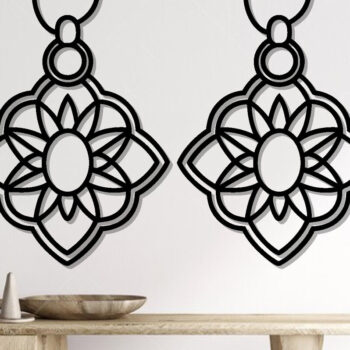 Intra απο ξύλο plywood  Χρώμα wenge 3mm-4mm πάχος - Σκουλαρίκια ά Αρχεία Τέχνης Τοίχου με Λέιζερ Δίασταση 3x3 cm INTRAFABR-108867700 - Image 2