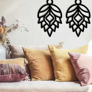 Intra απο ξύλο plywood Χρώμα wenge 3mm-4mm πάχος - Σκουλαρίκια ά Αρχεία Τέχνης Τοίχου με Λέιζερ Δίασταση 3x3 cm INTRAFABR-108867742 - Image 2