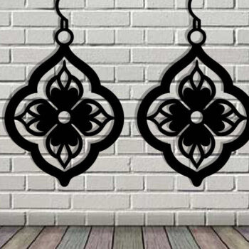 Intra απο ξύλο plywood  Χρώμα wenge 3mm-4mm πάχος - Σκουλαρίκια ά Αρχεία Τέχνης Τοίχου με Λέιζερ Δίασταση 3x3 cm INTRAFABR-108867783 - Image 3