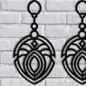 Intra απο ξύλο plywood  Χρώμα wenge 3mm-4mm πάχος - Σκουλαρίκια ά Αρχεία Τέχνης Τοίχου με Λέιζερ Δίασταση 3x3 cm INTRAFABR-108980561