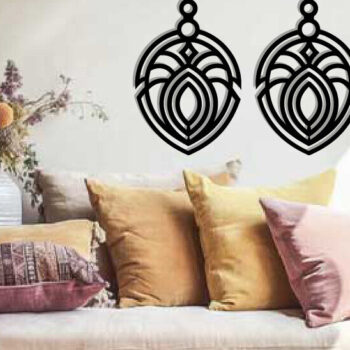 Intra απο ξύλο plywood Χρώμα wenge 3mm-4mm πάχος - Σκουλαρίκια ά Αρχεία Τέχνης Τοίχου με Λέιζερ Δίασταση 3x3 cm INTRAFABR-108980561 - Image 2