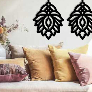 Intra απο ξύλο plywood  Χρώμα wenge 3mm-4mm πάχος - Σκουλαρίκια ά Αρχεία Τέχνης Τοίχου με Λέιζερ Δίασταση 3x3 cm INTRAFABR-108980678 - Image 2