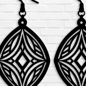 Intra απο ξύλο plywood  Χρώμα wenge 3mm-4mm πάχος - Σκουλαρίκια ά Αρχεία Τέχνης Τοίχου με Λέιζερ Δίασταση 3x3 cm INTRAFABR-108980731