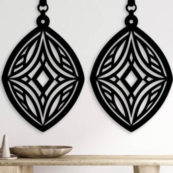 Intra απο ξύλο plywood Χρώμα wenge 3mm-4mm πάχος - Σκουλαρίκια ά Αρχεία Τέχνης Τοίχου με Λέιζερ Δίασταση 3x3 cm INTRAFABR-108980731 - Image 2