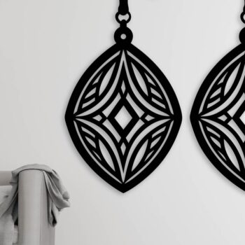 Intra απο ξύλο plywood Χρώμα wenge 3mm-4mm πάχος - Σκουλαρίκια ά Αρχεία Τέχνης Τοίχου με Λέιζερ Δίασταση 3x3 cm INTRAFABR-108980731 - Image 3