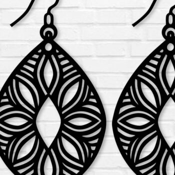 Intra απο ξύλο plywood  Χρώμα wenge 3mm-4mm πάχος - Σκουλαρίκια ά Αρχεία Τέχνης Τοίχου με Λέιζερ Δίασταση 3x3 cm INTRAFABR-109049024 - Image 1