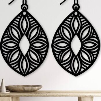 Intra απο ξύλο plywood  Χρώμα wenge 3mm-4mm πάχος - Σκουλαρίκια ά Αρχεία Τέχνης Τοίχου με Λέιζερ Δίασταση 3x3 cm INTRAFABR-109049024 - Image 2