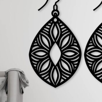 Intra απο ξύλο plywood  Χρώμα wenge 3mm-4mm πάχος - Σκουλαρίκια ά Αρχεία Τέχνης Τοίχου με Λέιζερ Δίασταση 3x3 cm INTRAFABR-109049024 - Image 3