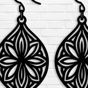 Intra απο ξύλο plywood Χρώμα wenge 3mm-4mm πάχος - Σκουλαρίκια ά Αρχεία Τέχνης Τοίχου με Λέιζερ Δίασταση 3x3 cm INTRAFABR-109049100 - Image 1