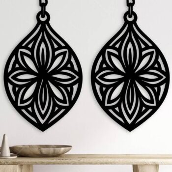 Intra απο ξύλο plywood Χρώμα wenge 3mm-4mm πάχος - Σκουλαρίκια ά Αρχεία Τέχνης Τοίχου με Λέιζερ Δίασταση 3x3 cm INTRAFABR-109049100 - Image 2