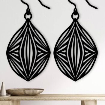 Intra απο ξύλο plywood Χρώμα wenge 3mm-4mm πάχος - Σκουλαρίκια ά Αρχεία Τέχνης Τοίχου με Λέιζερ Δίασταση 3x3 cm INTRAFABR-109049162 - Image 2