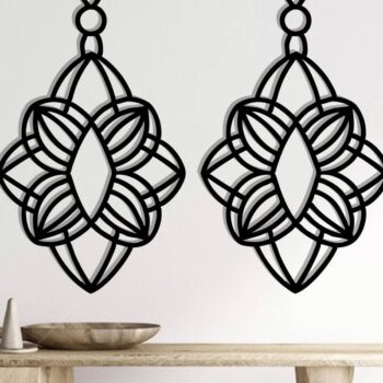 Intra απο ξύλο plywood Χρώμα wenge 3mm-4mm πάχος - Σκουλαρίκια ά Αρχεία Τέχνης Τοίχου με Λέιζερ Δίασταση 3x3 cm INTRAFABR-109242011 - Image 2