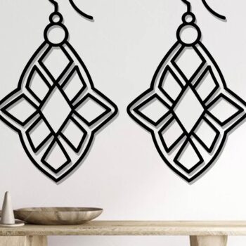 Intra απο ξύλο plywood Χρώμα wenge 3mm-4mm πάχος - Σκουλαρίκια ά Αρχεία Τέχνης Τοίχου με Λέιζερ Δίασταση 3x3 cm INTRAFABR-109242065 - Image 2