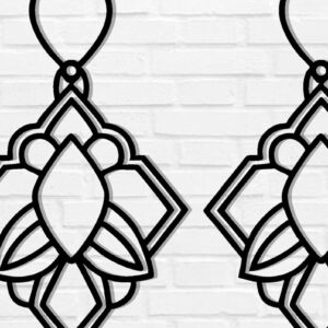 Intra απο ξύλο plywood  Χρώμα wenge 3mm-4mm πάχος - Σκουλαρίκια ά Αρχεία Τέχνης Τοίχου με Λέιζερ Δίασταση 3x3 cm INTRAFABR-109242182