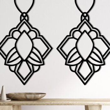 Intra απο ξύλο plywood Χρώμα wenge 3mm-4mm πάχος - Σκουλαρίκια ά Αρχεία Τέχνης Τοίχου με Λέιζερ Δίασταση 3x3 cm INTRAFABR-109242182 - Image 2