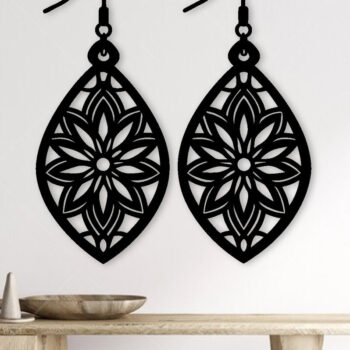 Intra απο ξύλο plywood Χρώμα wenge 3mm-4mm πάχος - Σκουλαρίκια ά Αρχεία Τέχνης Τοίχου με Λέιζερ Δίασταση 3x3 cm INTRAFABR-109294323 - Image 2