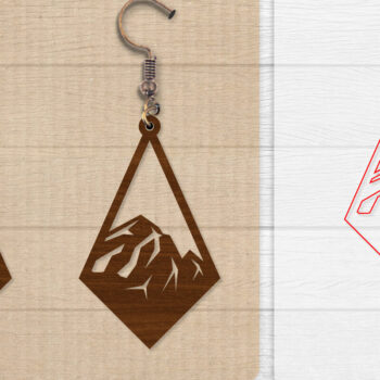 Intra απο ξύλο plywood  Χρώμα wenge 3mm-4mm πάχος - Σκουλαρίκι Mountain Lasercut BNDLE 12 Δίασταση 3x3 cm INTRAFABR-102035073 - Image 11