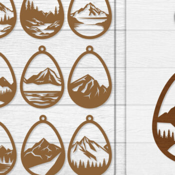 Intra απο ξύλο plywood  Χρώμα wenge 3mm-4mm πάχος - Σκουλαρίκι Mountain Lasercut BNDLE 12 Δίασταση 3x3 cm INTRAFABR-102035080 - Image 1