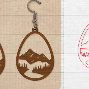 Intra απο ξύλο plywood  Χρώμα wenge 3mm-4mm πάχος - Σκουλαρίκι Mountain Lasercut BNDLE 12 Δίασταση 3x3 cm INTRAFABR-102035080 - Image 9